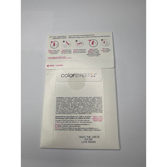 NWT Color Street “What The Check” Pink Gingham Pale Pink Nail Strips - Picture 4 of 4